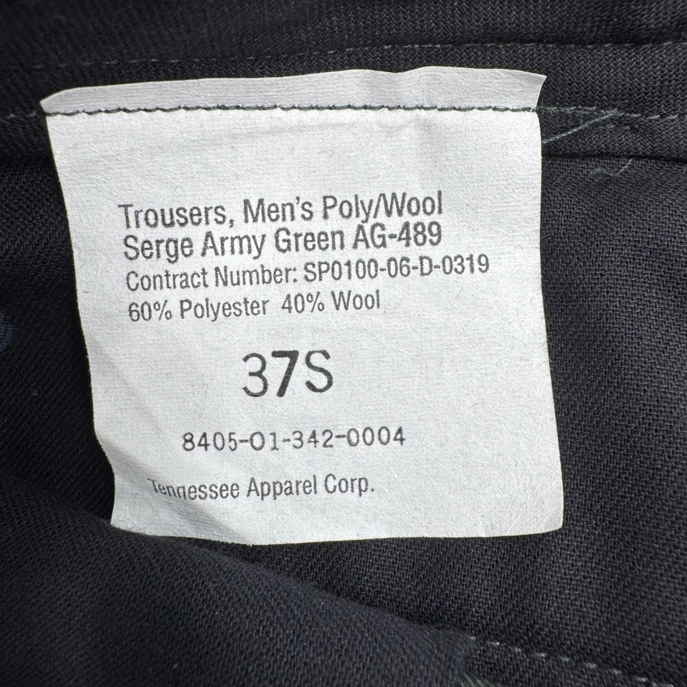 DSCP by‎ Tennessee Apparel Men's Army Green Poly Wool Serge Trousers Size 37S - Picture 3 of 11